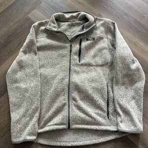 L.L.Bean Heather Gray Zip Fleece Pullover